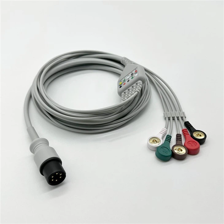 6pin One Pieces ECG Cable Universal Type Assembly Plug