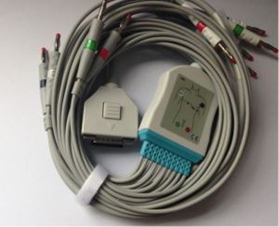 Kabel Fukuda ME KP500 10lead EKG dengan kabel Lead, IEC / AHA, CLIP / IEC