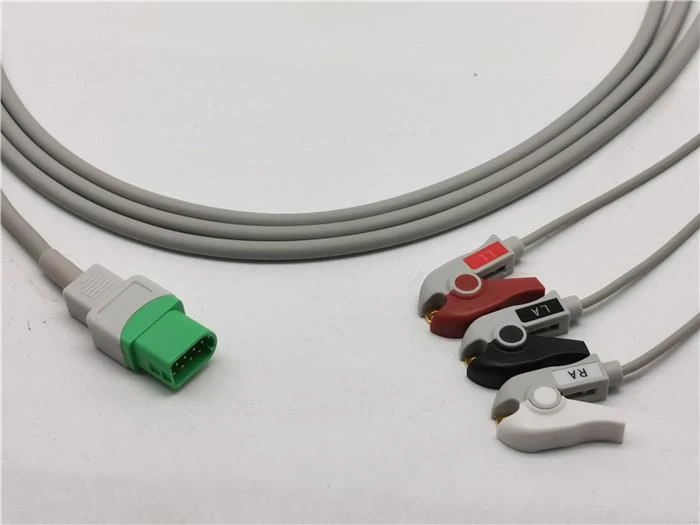 Datascope ECG Cable Adapter Cable 3 Leads Clips
