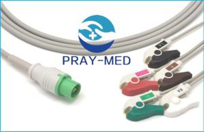 Fukuda Denshi 5lead ECG Cable dengan klip 12pin