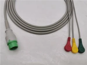 Kabel Transduser EKG Kompatibel Mindray 3 Memimpin Terkunci