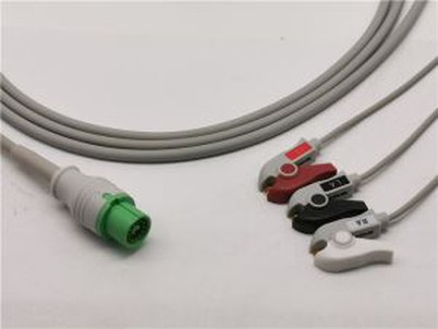Kabel Transduser EKG One-Piece Kompatibel Mindray 3 Klip Prospek