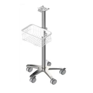 Tinggi Disesuaikan Pasien Adjustable Trolley Rumah Sakit Monitor