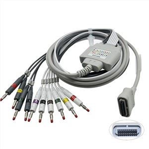 20Pin Banana 4.0 Kompatibel dengan EKG Edan SE-1515 DX12 Holter EKG Kabel Pasien