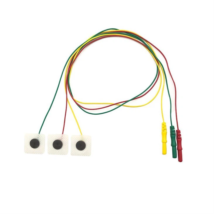 DIN Disposable ECG Compatible Leadwires Electrode 3 Leads